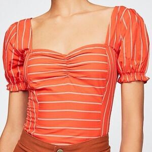 NWOT-FREE People Crop Rose Garden Top
